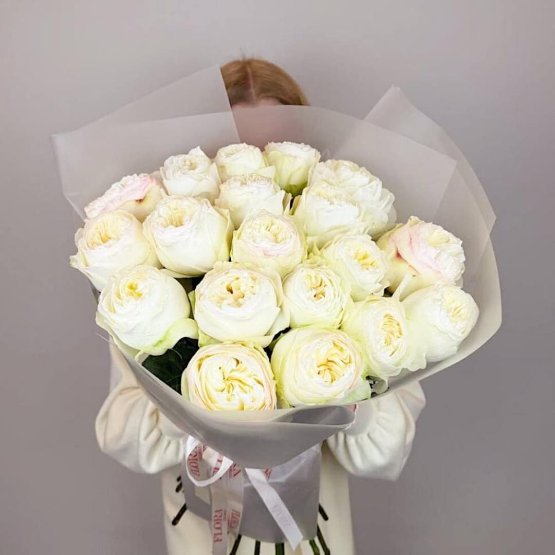 Пионовидные розы 19 шт / Крупный бутон / Премиум Букет роз / Красивый букет из роз